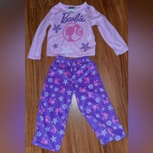Mattel Barbie Pink and Purple Fleece Pajama Set
